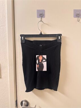NWT naked wardrobe Black Ribbed V-Waist Mini Skirt